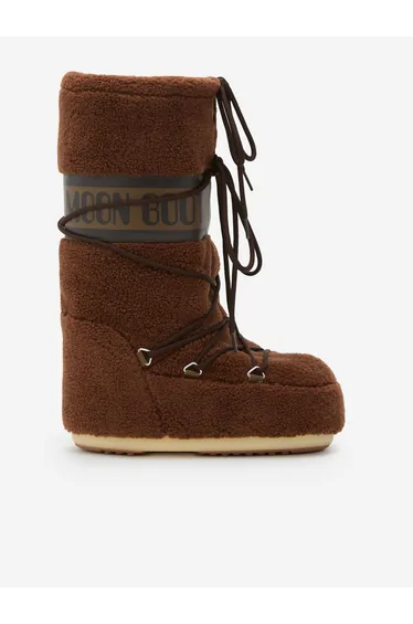 Moon Boot Kids Icon Fleece Boots in Brown
