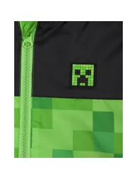 Minecraft Boys Creeper Hooded Waterproof Jacket - Green/Black - 2