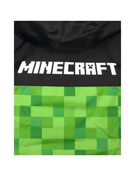 Minecraft Boys Creeper Hooded Waterproof Jacket - Green/Black - 3