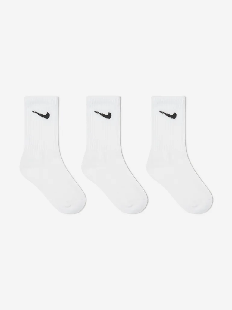 Boys Basic 3 Pack Socks Set in White