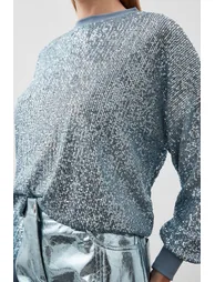 Stretch Jersey Sequin Sweatshirt - 2