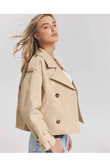 Camel Cropped Trench