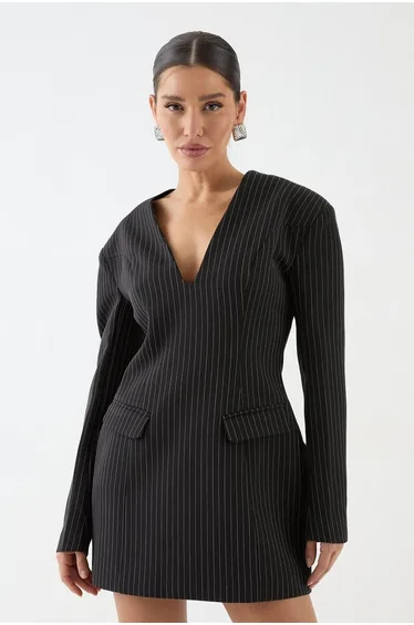Tie Detail Tailored Blazer Dress