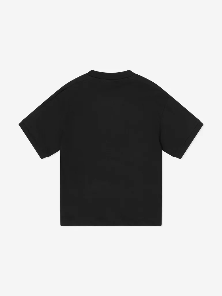 EA7 Emporio Armani Boys Train Logo Tape T-Shirt in Black - 1
