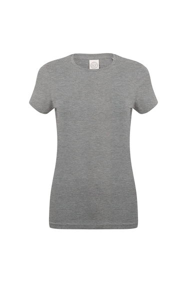 SF Womens/Ladies Feel Good Heather Stretch T-Shirt - Grey