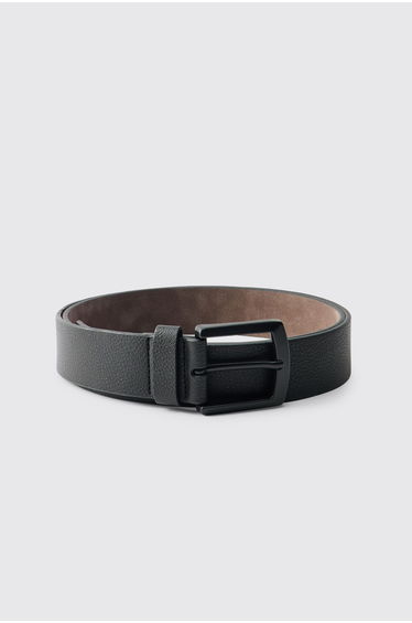 Textured PU Belt in Black - black