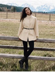 Funnel Neck Tie Front Cape - 1