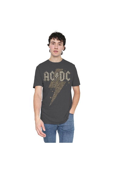AC/DC Boys Leopard Bolt Short-Sleeved T-Shirt - Charcoal