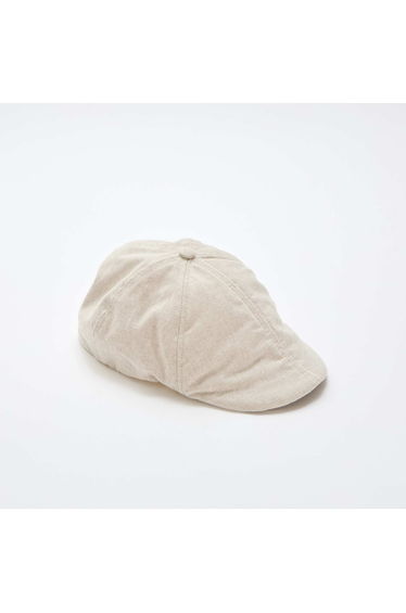 Cotton and Linen Newsboy Cap BEIGE