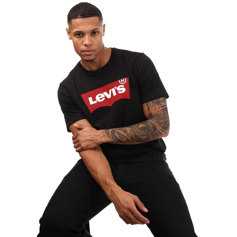 Men's Levis Graphic Set-In Neck T-Shirt in Black - 3