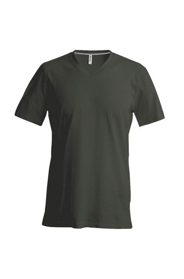 Kariban Mens Short Sleeve V Neck Slim Fit T-Shirt - Grey