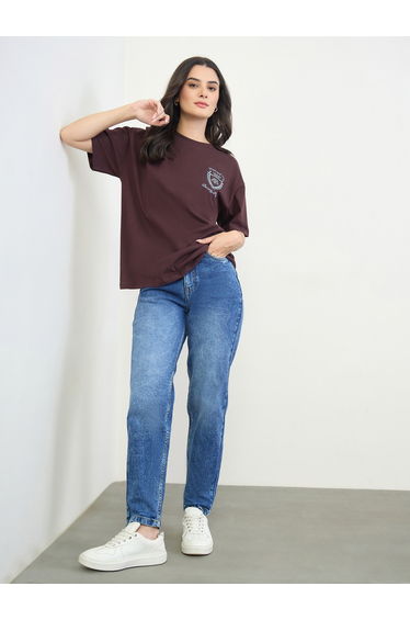Blue Mom Fit High Rise Jeans