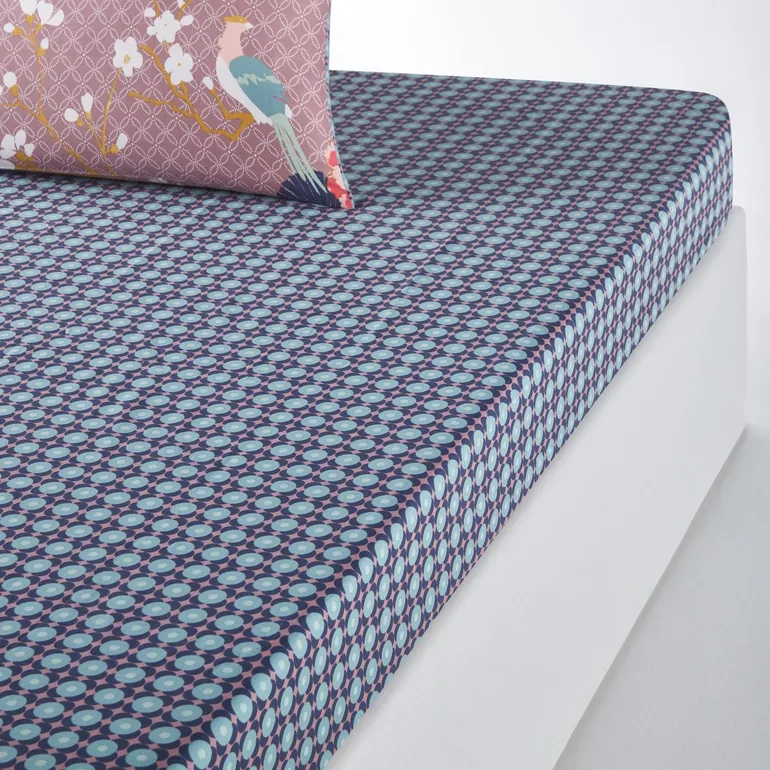 MISS CHINA Tile Print Cotton Fitted Sheet