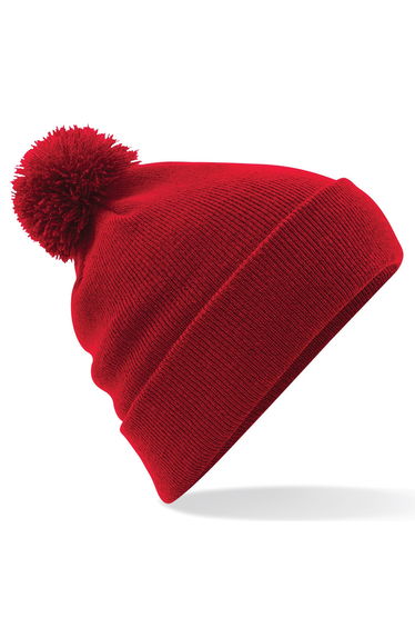 Beechfield Unisex Original Pom Pom Winter Beanie Hat - Classic Red