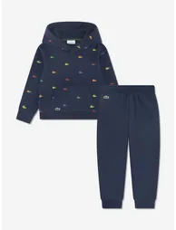 Lacoste Boys Allover Croc Tracksuit in Navy