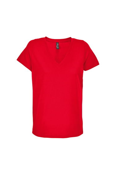 SOLS Womens/Ladies Regent V Neck T-Shirt - Red