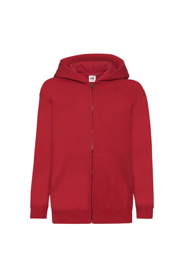 Fruit of the Loom Childrens/Kids Classic Full Zip Hoodie - Red