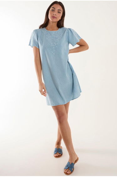 Embroidered Mini Dress