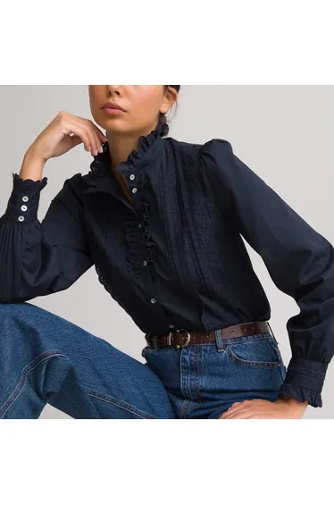 بلوزة قطن بكشكش