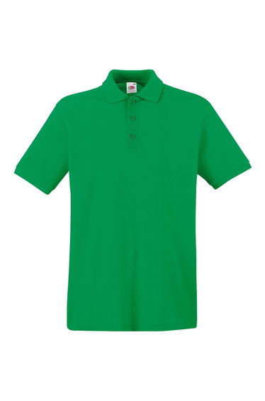 Fruit Of The Loom Premium Mens Short Sleeve Polo Shirt - Kelly Green