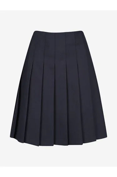Zeco Girls School Senior Down Pleat Eco Skirt in Navy aa