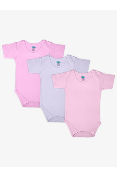 Pack of 3 - 100% Super Combed Cotton Short Sleeves Bodysuit