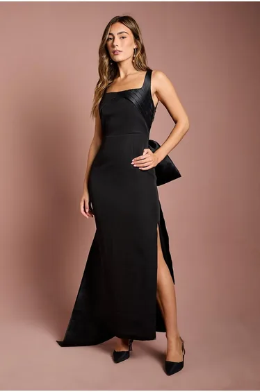 Bow Back Column Maxi Dress