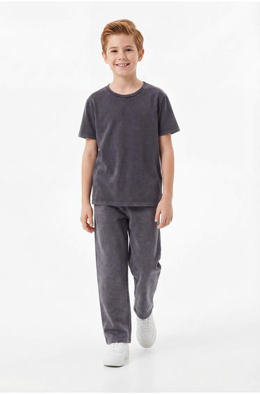 Anthracite Plain Knitted Bottom - Top Set
