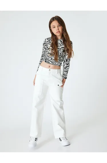 Trousers Pocket Detailed Buttoned Cotton