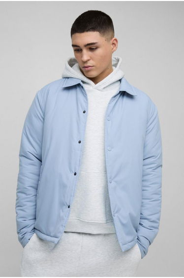 Regular Fit Nylon Coach Jacket - light blue
