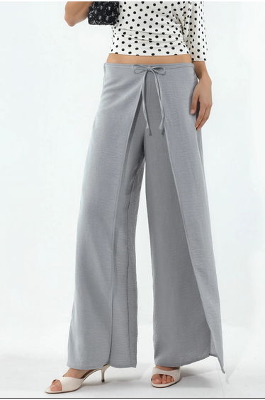 BUSEM Drawstring Waist Crepe Trousers with Tie Detail