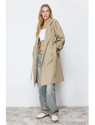 Light Khaki Regular Belted Trench Coat