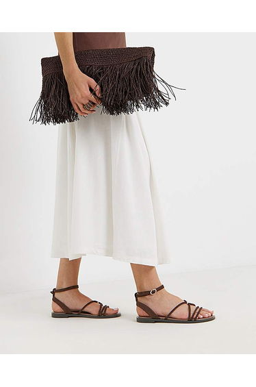 Hardware Detail Flat Sandals Extra Wide