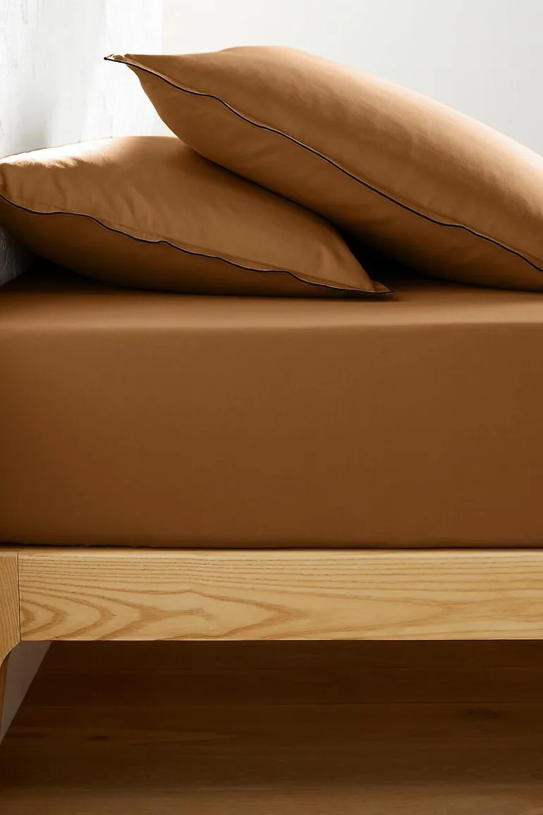 Victor Plain Washed Cotton Satin Fitted Sheet