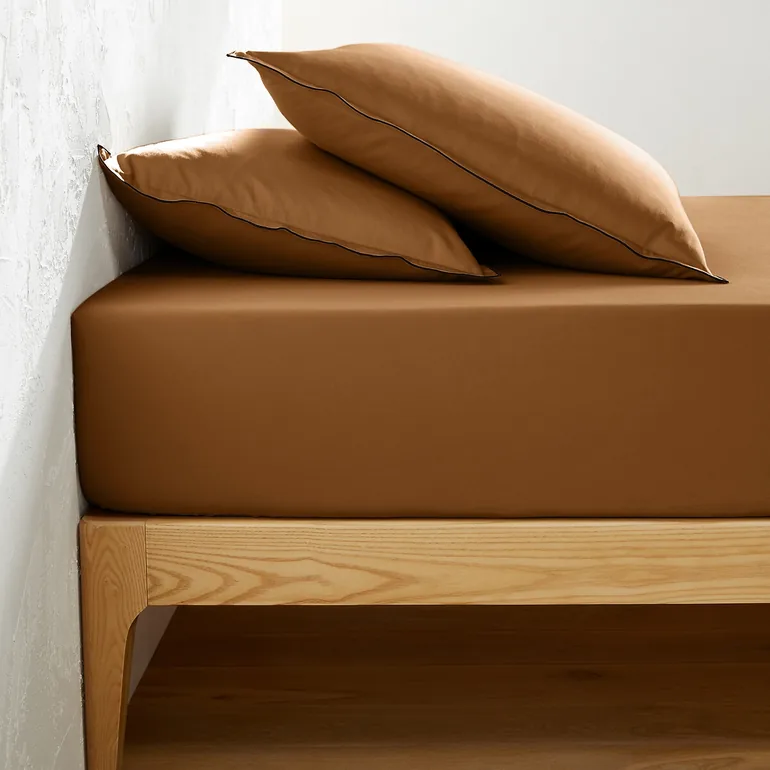 Victor Plain Washed Cotton Satin Fitted Sheet - 1