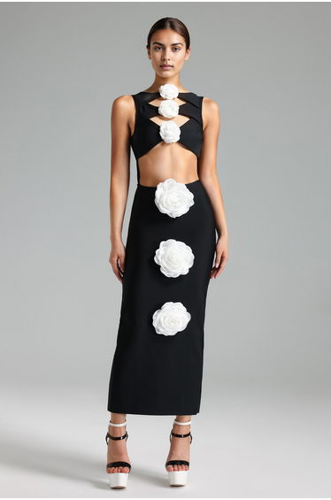 Ginny Cut Out Flowers Dress