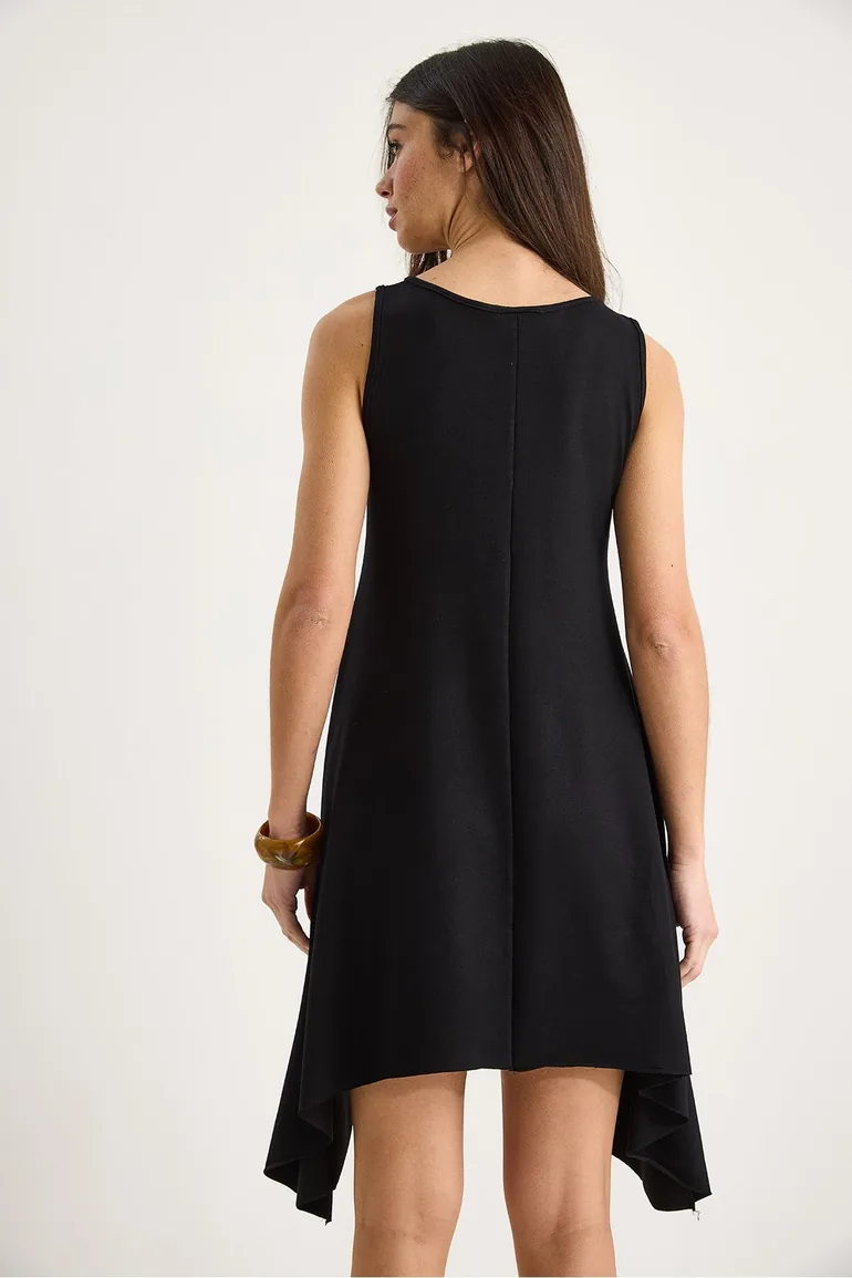 Women's Asymmetrical Cut Thick Strap Comfortable Summer Modal Dress - 7