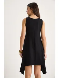 Women's Asymmetrical Cut Thick Strap Comfortable Summer Modal Dress - 7