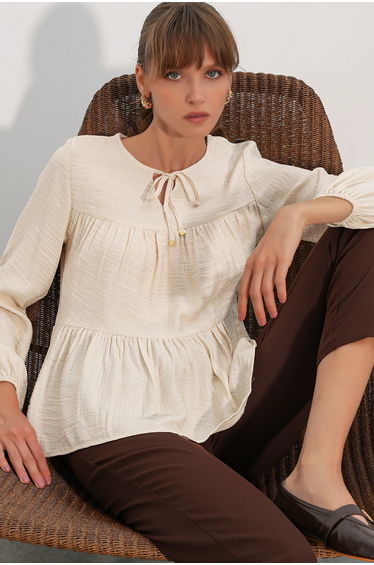 BDART Textured Tie-Front Blouse