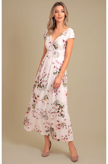 Sophia Maxi Dress Petite (Petal Pink Floral)