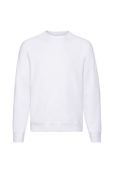 Fruit Of The Loom Mens Classic 80/20 Raglan Sweatshirt - White