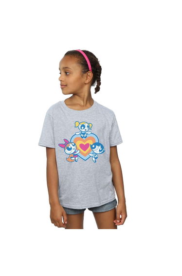 The Powerpuff Girls Girls Heart Group Cotton T-Shirt