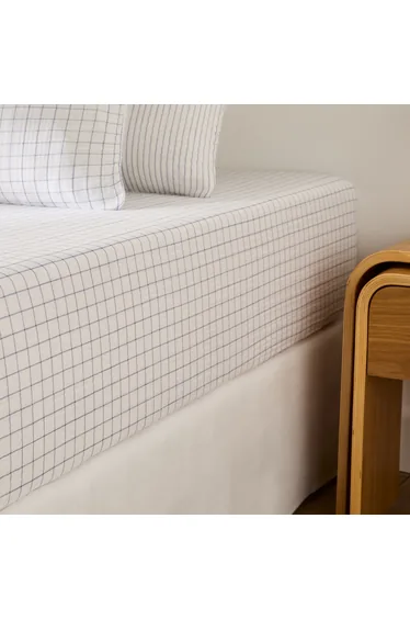 شرشف سرير قطن موسلين بحواف مطاطية بإرتفاع 30سم