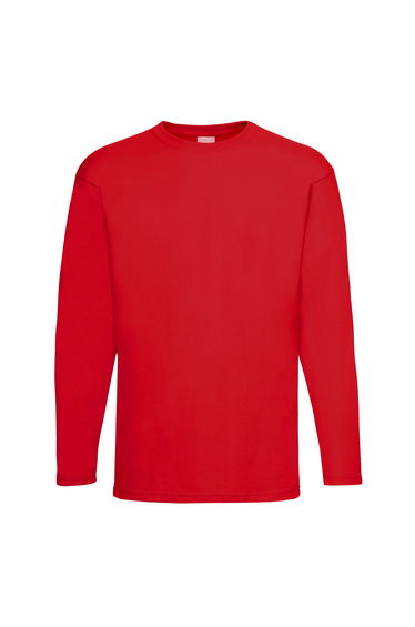 Mens Value Long Sleeve Casual T-Shirt - Bright Red