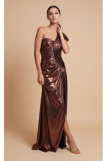 Sabella Chocolate Metallic Maxi Dress