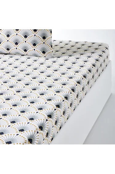 شرشف سرير قطن ساتان بحواف مطاطية