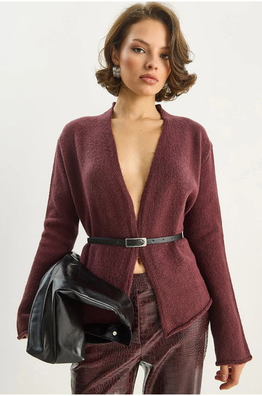 LUCCI Belt Detailed Cardigan