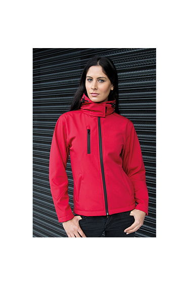 Result Core Womens/Ladies Lite Hooded Softshell Jacket - Red/Black