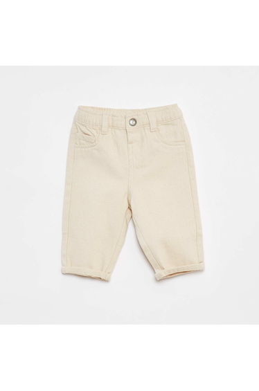 Paperbag twill 3/4 trousers WHITE