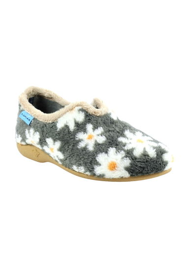 Lunar Womens/Ladies Daisy Slippers - Grey